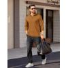 imageCOOFANDY Mens Quarter Zip Pullover Long Sleeve Casual 14 Zip Sweatshirt Lightweight Solid Shirts Regular FitLight Brown