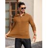 imageCOOFANDY Mens Quarter Zip Pullover Long Sleeve Casual 14 Zip Sweatshirt Lightweight Solid Shirts Regular FitLight Brown