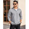 imageCOOFANDY Mens Quarter Zip Pullover Long Sleeve Casual 14 Zip Sweatshirt Lightweight Solid Shirts Regular FitLight Grey Heather