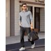imageCOOFANDY Mens Quarter Zip Pullover Long Sleeve Casual 14 Zip Sweatshirt Lightweight Solid Shirts Regular FitLight Grey Heather