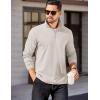 imageCOOFANDY Mens Quarter Zip Pullover Long Sleeve Casual 14 Zip Sweatshirt Lightweight Solid Shirts Regular FitLight Khaki