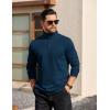 imageCOOFANDY Mens Quarter Zip Pullover Long Sleeve Casual 14 Zip Sweatshirt Lightweight Solid Shirts Regular FitNavy Blue