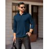 imageCOOFANDY Mens Quarter Zip Pullover Long Sleeve Casual 14 Zip Sweatshirt Lightweight Solid Shirts Regular FitNavy Blue