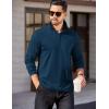 imageCOOFANDY Mens Quarter Zip Pullover Long Sleeve Casual 14 Zip Sweatshirt Lightweight Solid Shirts Regular FitNavy Blue
