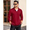 imageCOOFANDY Mens Quarter Zip Pullover Long Sleeve Casual 14 Zip Sweatshirt Lightweight Solid Shirts Regular FitRed