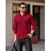 imageCOOFANDY Mens Quarter Zip Pullover Long Sleeve Casual 14 Zip Sweatshirt Lightweight Solid Shirts Regular FitRed