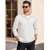 imageCOOFANDY Mens Quarter Zip Pullover Long Sleeve Casual 14 Zip Sweatshirt Lightweight Solid Shirts Regular FitWhite