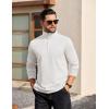 imageCOOFANDY Mens Quarter Zip Pullover Long Sleeve Casual 14 Zip Sweatshirt Lightweight Solid Shirts Regular FitWhite