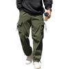imageCOOFANDY Mens Baggy Cargo Pants Trendy Casual Parachute Pant Loose Fit Harem Joggers with PocketsArmy Green