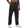 imageCOOFANDY Mens Casual Cargo Pants Cotton Drawstring Athletic Jogger SweatpantsBlack