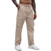 imageCOOFANDY Mens Casual Cargo Pants Cotton Drawstring Athletic Jogger SweatpantsChampagne