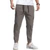 imageCOOFANDY Mens Casual Joggers Pants Elastic Drawstring Chino Cargo Pants Hiking Outdoor Track SweatpantsDrak Grey