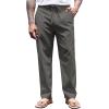 imageCOOFANDY Mens Casual Linen Pants Elastic Waist Drawstring Yoga Beach Pants Lightweight Loose Fit Trousers with PocketsDark Grey