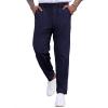 imageCOOFANDY Mens Casual Pants Relaxed Fit Flat Front Expandable Waist Chino Slack TrousersNavy Blue