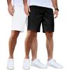 imageCOOFANDY Mens Casual Shorts Cotton Elastic Waist Drawstring Shorts Lightweight Summer Beach Shorts2 Pack  Black  White
