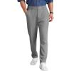 imageCOOFANDY Mens Chino Pants Relaxed Fit Elastic Waist Basic Flat Front Drawstring Casual Pants Dark Grey