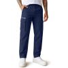 imageCOOFANDY Mens Cotton Cargo Pants Relaxed Fit Elastic Waist Casual Pants Stretch Work Cargo Pant with PocketsNavy Blue