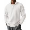 imageCOOFANDY Mens Quarter Zip Pullover Long Sleeve Casual 14 Zip Sweatshirt Lightweight Solid Shirts Regular FitWhite