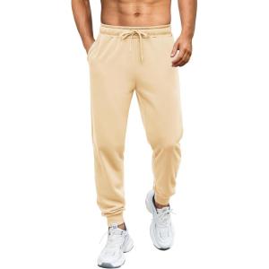 imageCOOFANDY Mens Athletic Joggers Casual Gym Sweatpants Workout Running Track Pants with PocketsLight Yellow