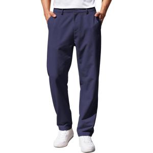 imageCOOFANDY Mens Casual Pants Classic Fit Straight Legs Flat Front Twill PantsNavy