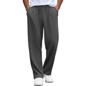 imageCOOFANDY Mens Casual Sweatpants Open Bottom Lounge Pants Lightweight Baggy Workout Yoga Track PantsDark Grey