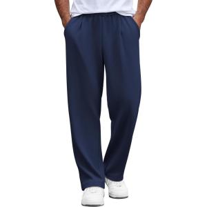 imageCOOFANDY Mens Casual Sweatpants Open Bottom Lounge Pants Lightweight Baggy Workout Yoga Track PantsNavy Blue