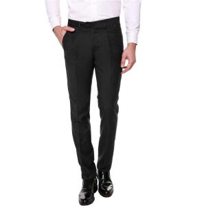 imageCOOFANDY Mens Classic Fit Flat Front Dress Pants No Iron Premium Casual Pants Expandable Waist Suit PantsBlack