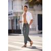 imageCOOFANDY Men Hippie Harem Pants Baggy Linen Cotton Boho Yoga Pants Summer Beach Pants Casual Drop Crotch TrouserDark Grey