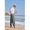 imageCOOFANDY Men Hippie Harem Pants Baggy Linen Cotton Boho Yoga Pants Summer Beach Pants Casual Drop Crotch TrouserDark Grey