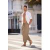 imageCOOFANDY Men Hippie Harem Pants Baggy Linen Cotton Boho Yoga Pants Summer Beach Pants Casual Drop Crotch TrouserDark Khaki