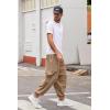 imageCOOFANDY Men Hippie Harem Pants Baggy Linen Cotton Boho Yoga Pants Summer Beach Pants Casual Drop Crotch TrouserDark Khaki
