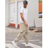 imageCOOFANDY Men Hippie Harem Pants Baggy Linen Cotton Boho Yoga Pants Summer Beach Pants Casual Drop Crotch TrouserKhaki