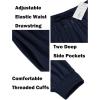 imageCOOFANDY Men Hippie Harem Pants Baggy Linen Cotton Boho Yoga Pants Summer Beach Pants Casual Drop Crotch TrouserNavy Blue