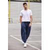 imageCOOFANDY Men Hippie Harem Pants Baggy Linen Cotton Boho Yoga Pants Summer Beach Pants Casual Drop Crotch TrouserPure Blue