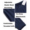 imageCOOFANDY Men Hippie Harem Pants Baggy Linen Cotton Boho Yoga Pants Summer Beach Pants Casual Drop Crotch TrouserPure Blue
