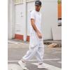 imageCOOFANDY Men Hippie Harem Pants Baggy Linen Cotton Boho Yoga Pants Summer Beach Pants Casual Drop Crotch TrouserWhite