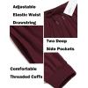 imageCOOFANDY Men Hippie Harem Pants Baggy Linen Cotton Boho Yoga Pants Summer Beach Pants Casual Drop Crotch TrouserWine Red
