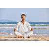 imageCOOFANDY Mens 2 Pieces Cotton Linen Set Henley Shirt Long Sleeve and Casual Beach Pants Summer Yoga Outfits01white
