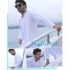 imageCOOFANDY Mens 2 Pieces Cotton Linen Set Henley Shirt Long Sleeve and Casual Beach Pants Summer Yoga Outfits01white