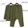 imageCOOFANDY Mens 2 Pieces Cotton Linen Set Henley Shirt Long Sleeve and Casual Beach Pants Summer Yoga OutfitsArmy Green