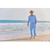 imageCOOFANDY Mens 2 Pieces Cotton Linen Set Henley Shirt Long Sleeve and Casual Beach Pants Summer Yoga OutfitsBlue