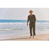 imageCOOFANDY Mens 2 Pieces Cotton Linen Set Henley Shirt Long Sleeve and Casual Beach Pants Summer Yoga OutfitsBrown