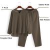 imageCOOFANDY Mens 2 Pieces Cotton Linen Set Henley Shirt Long Sleeve and Casual Beach Pants Summer Yoga OutfitsBrown