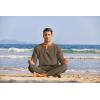 imageCOOFANDY Mens 2 Pieces Cotton Linen Set Henley Shirt Long Sleeve and Casual Beach Pants Summer Yoga OutfitsBrown