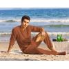 imageCOOFANDY Mens 2 Pieces Cotton Linen Set Henley Shirt Long Sleeve and Casual Beach Pants Summer Yoga OutfitsCaramel