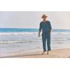 imageCOOFANDY Mens 2 Pieces Cotton Linen Set Henley Shirt Long Sleeve and Casual Beach Pants Summer Yoga OutfitsDeep Blue