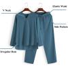 imageCOOFANDY Mens 2 Pieces Cotton Linen Set Henley Shirt Long Sleeve and Casual Beach Pants Summer Yoga OutfitsDeep Blue