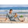 imageCOOFANDY Mens 2 Pieces Cotton Linen Set Henley Shirt Long Sleeve and Casual Beach Pants Summer Yoga OutfitsGrey