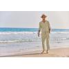 imageCOOFANDY Mens 2 Pieces Cotton Linen Set Henley Shirt Long Sleeve and Casual Beach Pants Summer Yoga OutfitsKhaki