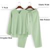 imageCOOFANDY Mens 2 Pieces Cotton Linen Set Henley Shirt Long Sleeve and Casual Beach Pants Summer Yoga OutfitsLight Green